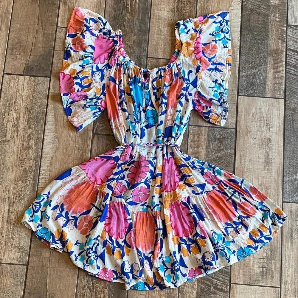 Rachel Roy Floral Off Shoulder Dress with Pink and Blue - Picture 2 of 11